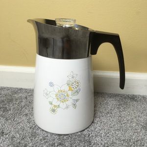 Vintage Corning Ware Floral Bouquet 6 Cup Percolator Coffee Pot P-146